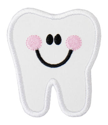 Happy Tooth with Pink Cheeks Sew or Iron on Patch - image1